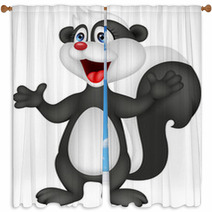 Happy Skunk Cartoon Window Curtains 50106254