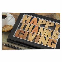 Happy Thanksgiving On Digital Tablet Rugs 57651228