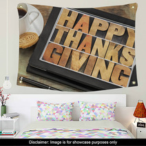 Happy Thanksgiving On Digital Tablet Wall Art 57651228