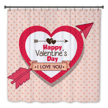 Happy Valentines Day Card Vector Illustration Design Bath Decor 133559573
