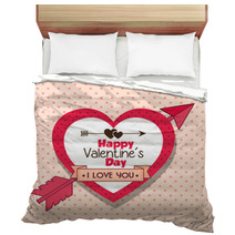 Happy Valentines Day Card Vector Illustration Design Bedding 133559573