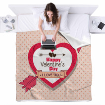 Happy Valentines Day Card Vector Illustration Design Blankets 133559573