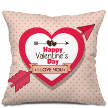 Happy Valentines Day Card Vector Illustration Design Pillows 133559573