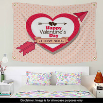 Happy Valentines Day Card Vector Illustration Design Wall Art 133559573
