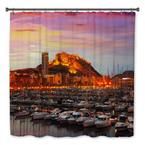 Harbour With Yachts  During Sunset. Alicante, Spain Bath Decor 64463900