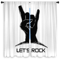 Hard Rock Design Window Curtains 72641842