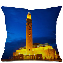 Hassan II Mosque In Casablanca, Morocco Africa Pillows 59079001