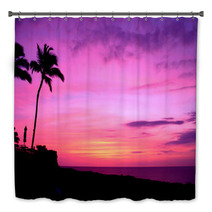 Hawaii Sunset With Palm Trees Bath Decor 12800143