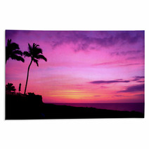 Hawaii Sunset With Palm Trees Rugs 12800143