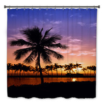 Hawaiian Palm Tree Sunset Bath Decor 42683605