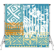 Hawaiian Pattern Patchwork Backdrops 28914726
