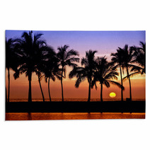 Hawaiian Sunset On Big Island, Anaehoomalu Bay Rugs 62759661