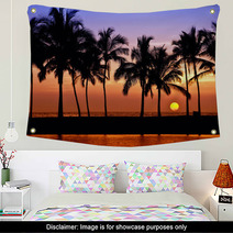 Hawaiian Sunset On Big Island, Anaehoomalu Bay Wall Art 62759661