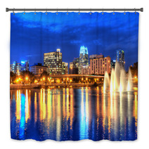 Hdr Image Of Orlando Skyline With Lake Lucerne In Foreground Bath Decor 43664638