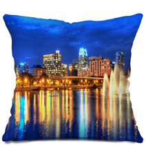 Hdr Image Of Orlando Skyline With Lake Lucerne In Foreground Pillows 43664638