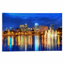 Hdr Image Of Orlando Skyline With Lake Lucerne In Foreground Rugs 43664638