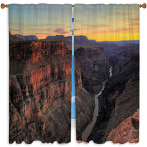 HDR, Toroweap Point Sunset, Grand Canyon National Park Window Curtains 41831780