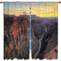 HDR, Toroweap Point Sunset, Grand Canyon National Park Window Curtains 55477410