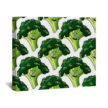 Head Of Fresh Healthy Broccoli Seamless Pattern Wall Art 65980383