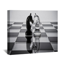 Head To Head-Knights On A Chess Board. Wall Art 66690146