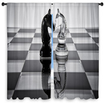 Head To Head-Knights On A Chess Board. Window Curtains 66690146