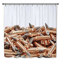 Heap Of Rifle Bullets Isolated On White Background Bath Decor 52978160