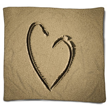 Heart At Sand Blankets 67465184
