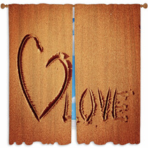 Heart At Sand Window Curtains 67465198