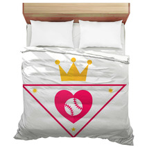 Heart Baseball Ace Icon Bedding 132187021