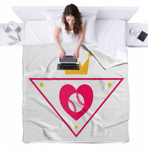 Heart Baseball Ace Icon Blankets 132187021