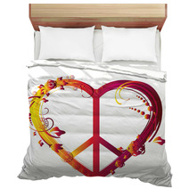 Heart Peace Symbol Bedding 59273902