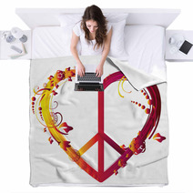 Heart Peace Symbol Blankets 59273902