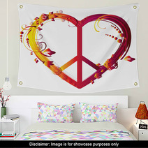 Heart Peace Symbol Wall Art 59273902