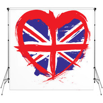Heart Shape England Flag Backdrops 28725391
