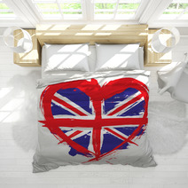 Heart Shape England Flag Bedding 28725391