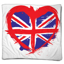 Heart Shape England Flag Blankets 28725391