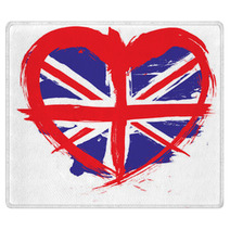 Heart Shape England Flag Rugs 28725391