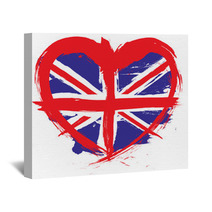 Heart Shape England Flag Wall Art 28725391