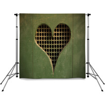 Heart Shaped Cut-out On Wooden Door Backdrops 63237083