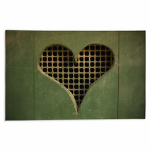 Heart Shaped Cut-out On Wooden Door Rugs 63237083