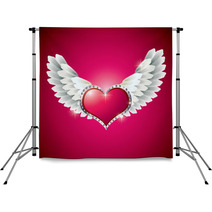 Heart With Angel Wings Backdrops 38797195