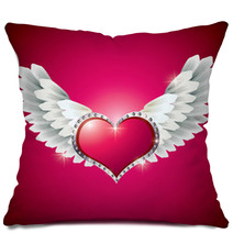 Heart With Angel Wings Pillows 38797195