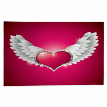 Heart With Angel Wings Rugs 38797195