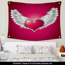 Heart With Angel Wings Wall Art 38797195