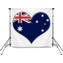 Heart With Flag Of Australia Backdrops 54651043