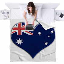 Heart With Flag Of Australia Blankets 54651043