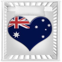 Heart With Flag Of Australia Nursery Decor 54651043