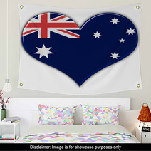 Heart With Flag Of Australia Wall Art 54651043