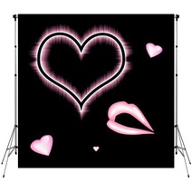 Heart With Lips Backdrops 54325867