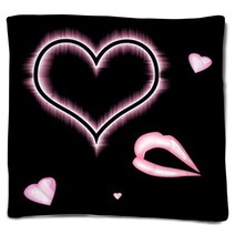 Heart With Lips Blankets 54325867
